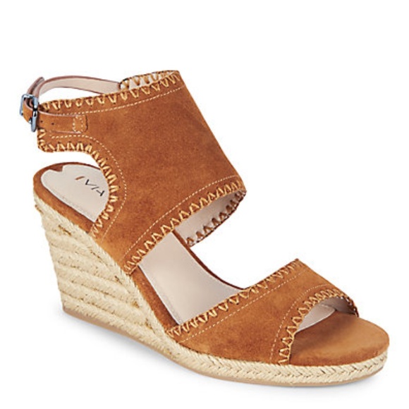 New Via Spiga Izett Suede Espadrille Wedge Sandals - Picture 2 of 11